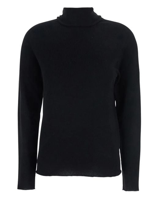 Antonelli Black Turtleneck Ribbed Sweater