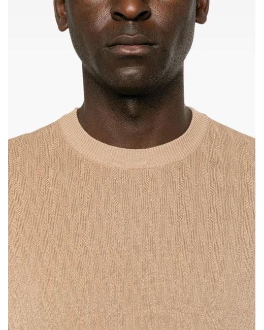 Canali Natural Diamond-Knit Short-Sleeve T-Shirt for men