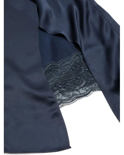 Acne Blue Layered Satin Skirt