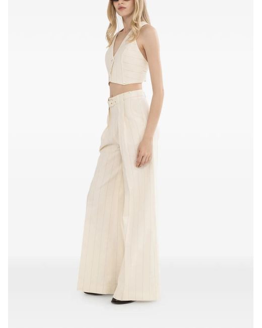 Nissa Natural Cropped Cotton Waistcoat