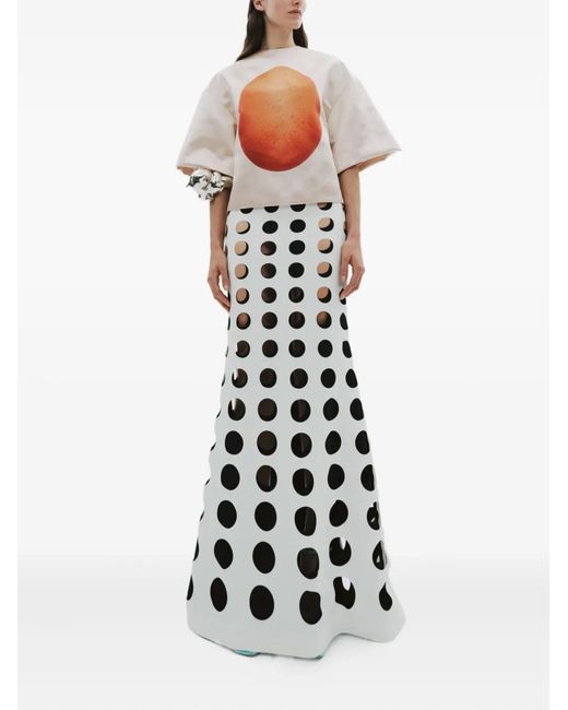 A.W.A.K.E. MODE White Egg-Print Blouse
