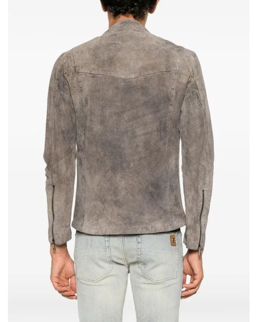 Giorgio Brato Brown Zip-Up Suede Jacket for men