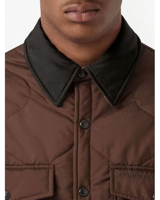 Burberry Brown Collam Quilted Jacket for men