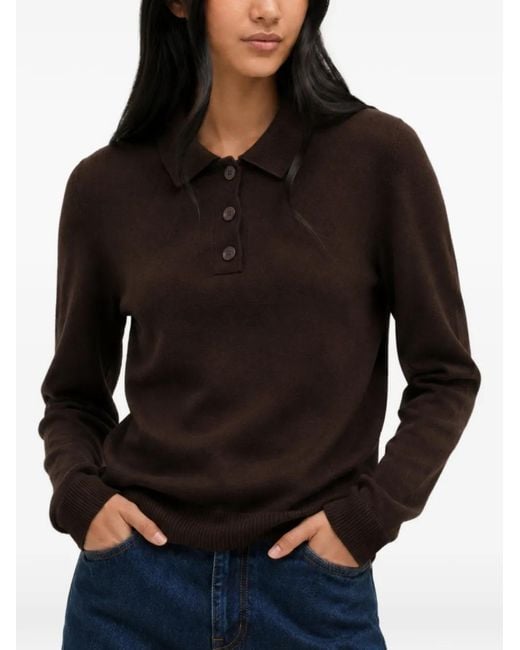 Chinti & Parker Brown Polo-Collar Sweater