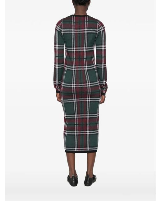 N°21 Black Tartan-Check Long-Sleeve Dress