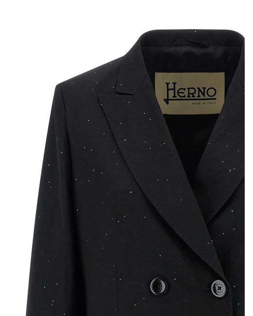 Herno Black Micro Sequin Blazer
