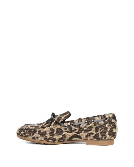 V73 White Leopard-Print Ioafers