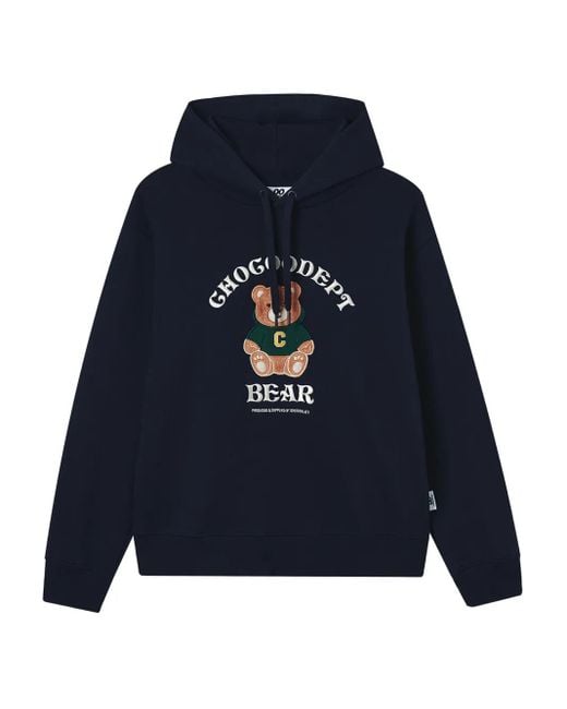 Chocoolate Blue Embroidered-Logo Hoodie