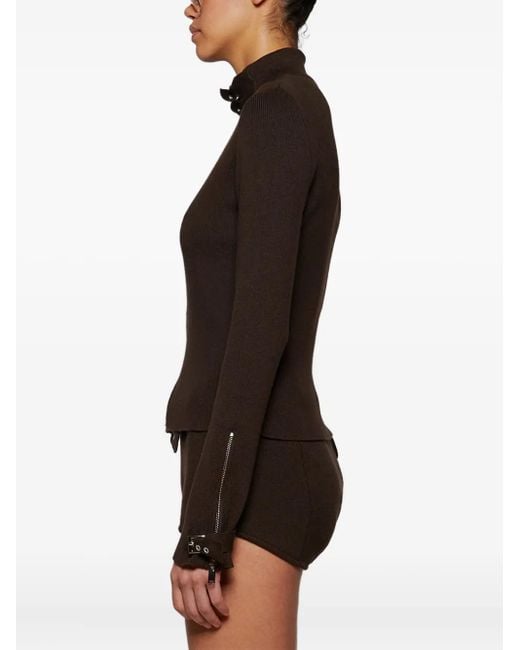 Top A Coste Con Zip di Magda Butrym in Black