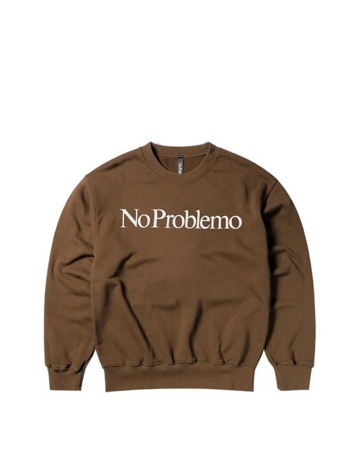No Problemo Brown Ribbed Crew-Neck Sweater