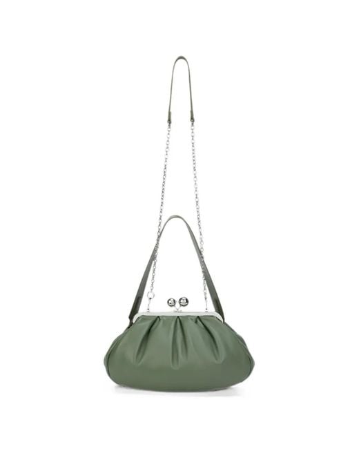 Weekend by Maxmara Green Small Sheepskin Pasticcino Bag