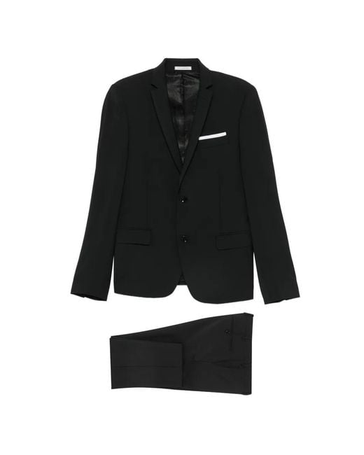 Daniele Alessandrini Black Single-Breasted Suit for men