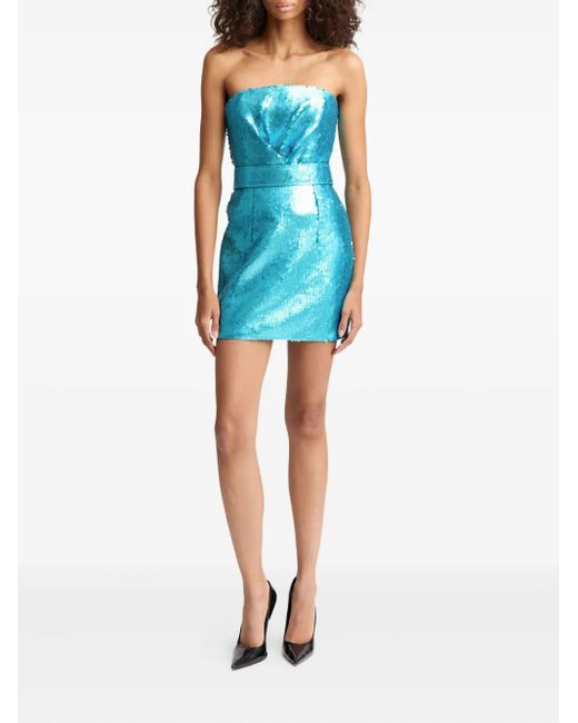 16Arlington Sequin Belted Mini Dress in Blue | Lyst