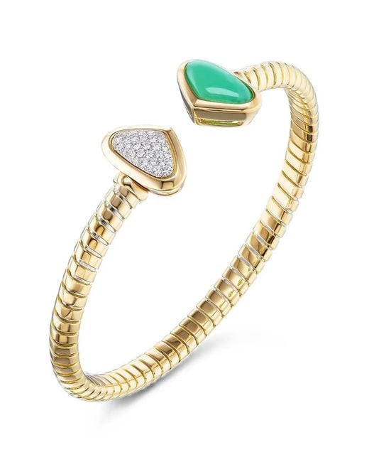 Marina B Metallic Trisolina Chrysoprase And Diamond Bracelet