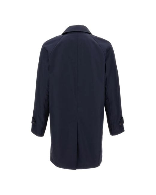 L'IMPERMEABILE Blue Button-Fastening Raincoat for men