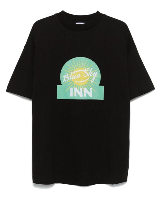 BLUE SKY INN Black Sun-Print T-Shirt for men