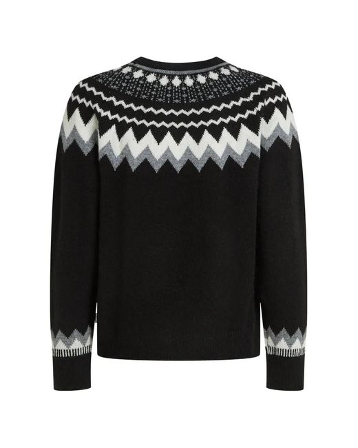 Karl Lagerfeld Black Fair Isle Knitted Sweater for men