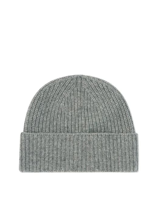 Eric Bompard リブニット カシミアビーニー Gray