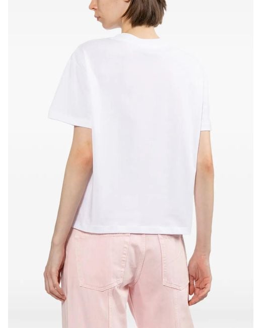 A.P.C. White T-Shirt À Logo Brodé