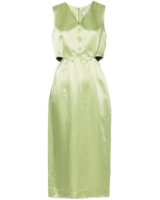 Sandro Midi-jurk Met Krijtstreep in het Green