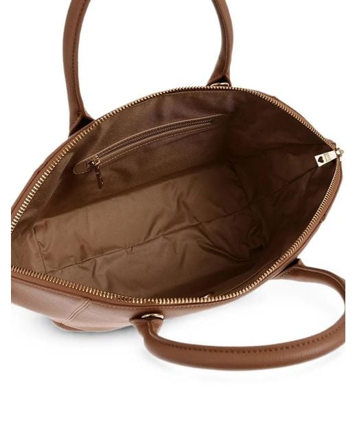 Moschino Brown Logo-Plaque Tote Bag