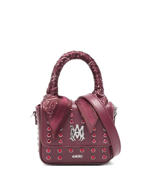 Amiri Purple Studded Logo Mini Bag