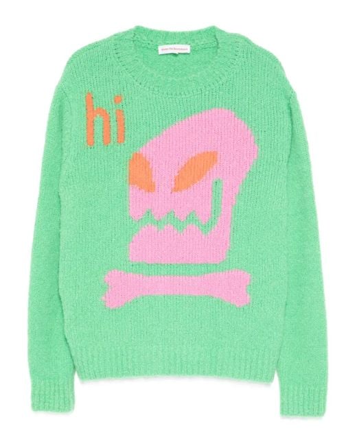 メンズ Walter Van Beirendonck インターシャ セーター Green