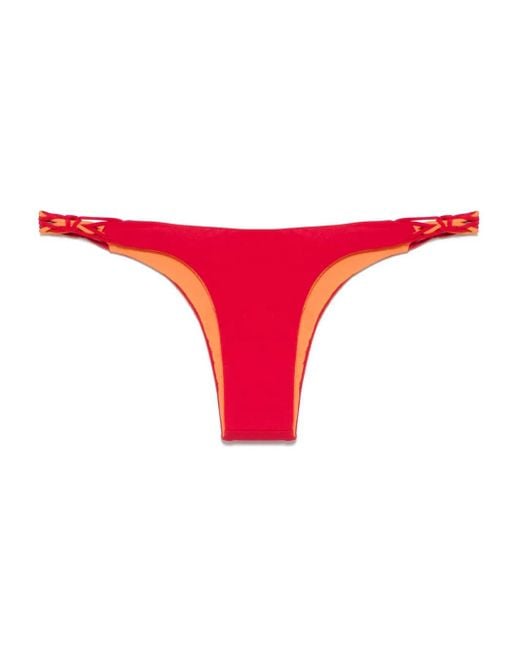 Isa Boulder Red Tri-Twist Bikini Bottom