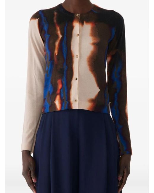 Jason Wu Blue Diffused Ombre Stripe Wool Cardigan
