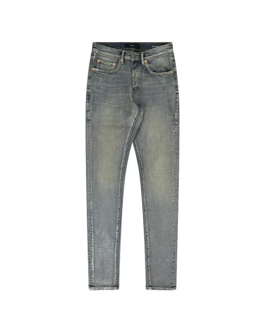 Purple Brand Gray Metallic-Effect Slim-Fit Jeans for men