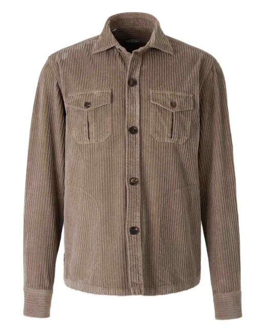 Vincenzo Di Ruggiero Button-Up Shirt Jacket in Brown for Men | Lyst UK