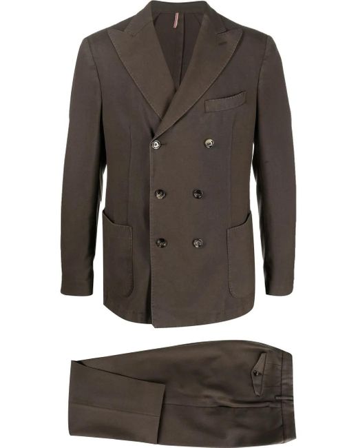 Dell'Oglio Gray Double-Breasted Suit for men