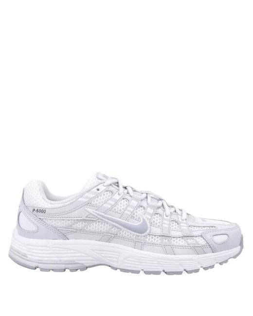 Nike White P-6000 Mesh Panelled Sneakers