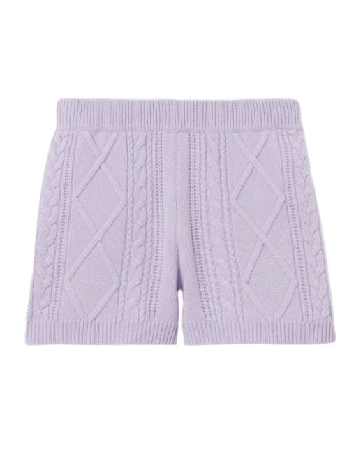 Claudie Pierlot Kabelgebreide Shorts in het Purple