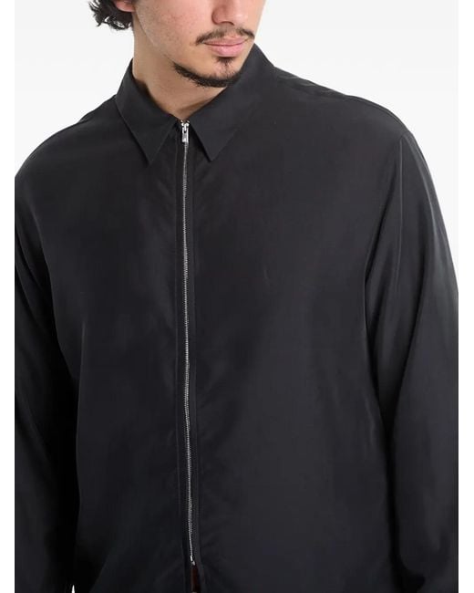 Post Archive Faction PAF Black Zip-Up Long-Sleeve Shirt for men