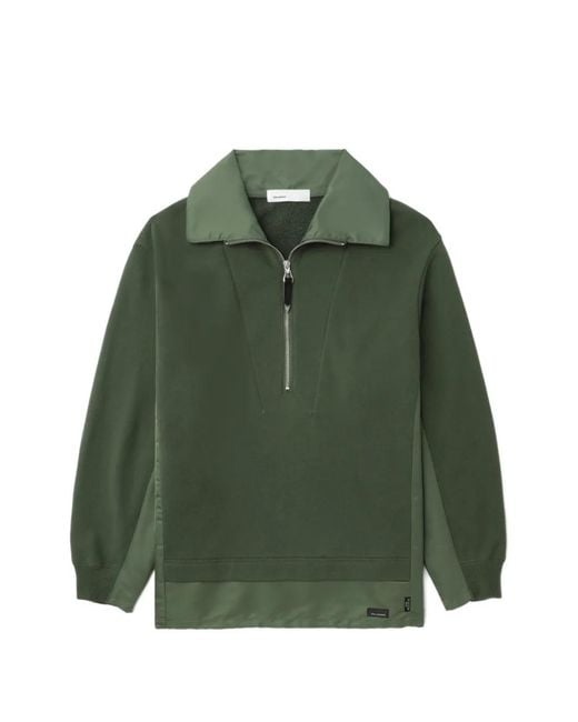 Toga Green Half-Zip Panelled Sweatshirt for men