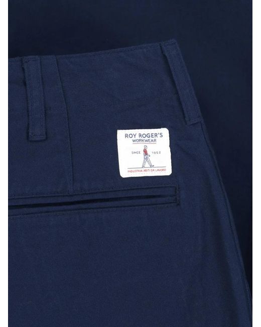 Roy Rogers Blue Cotton Trousers for men