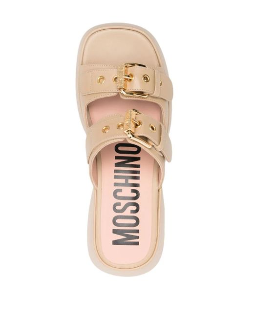 Moschino Natural 75Mm Dolly Leather Sandals