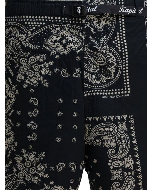 Kapital Black Bandana Shorts for men