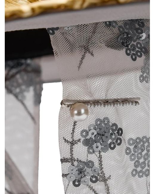 CA4LA Metallic Ballerine Woven Straw Hat