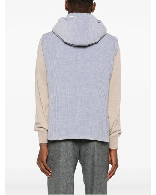 メンズ Brunello Cucinelli コーデュロイ ダウンベスト Blue