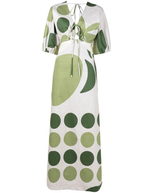 Adriana Degreas Maxi-jurk Met Abstracte Print in het Green