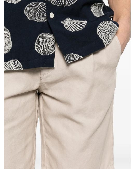 Eleventy White Drawstring Pleated Shorts for men