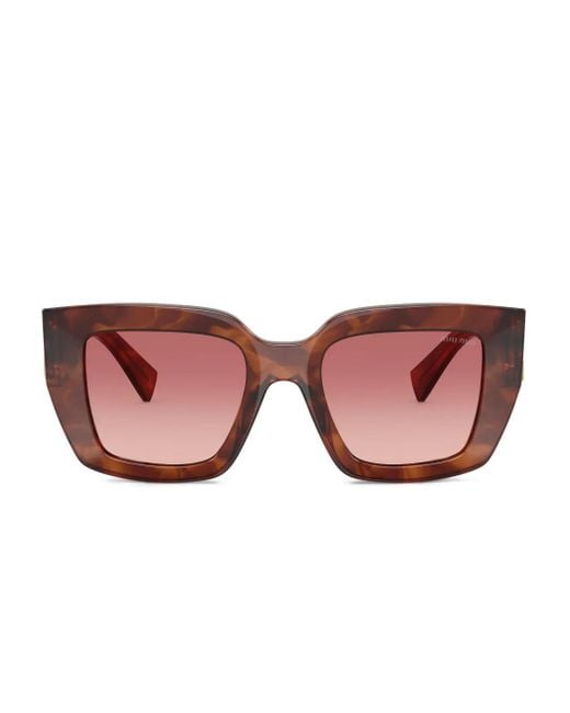 Miu Miu Pink Geometric-Frame Sunglasses