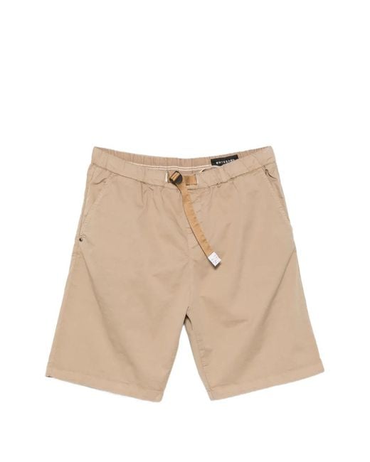 White Sand Natural Kevin Nf Belted Pleated Shorts for men