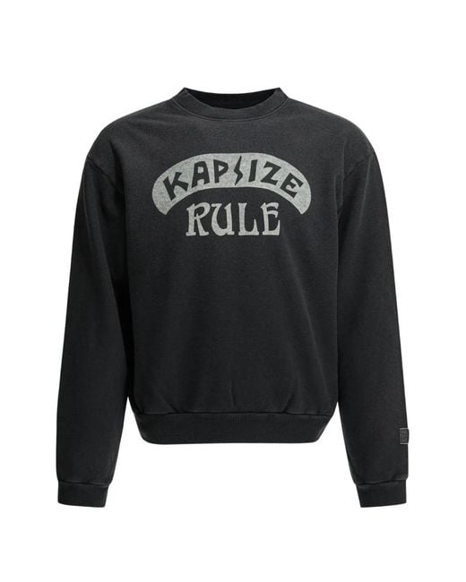 Kapital Black Logo-Print Sweatshirt for men