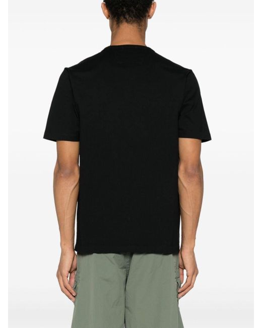 T-shirt en coton à logo brodé C P Company pour homme en coloris Black