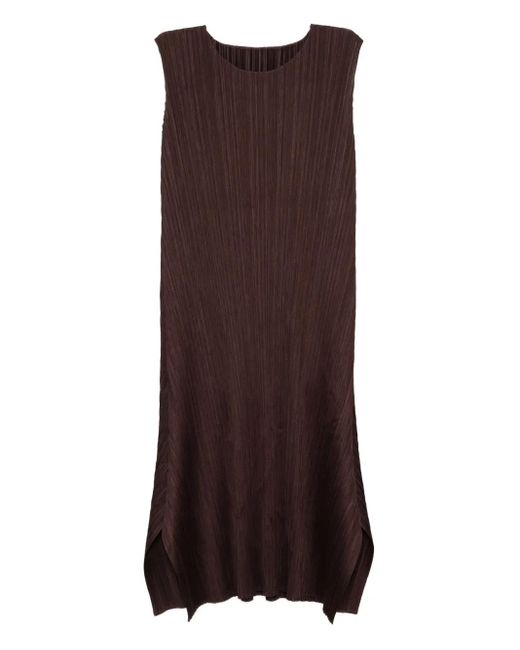 Pleats Please Issey Miyake Mc-July Jurk in het Brown