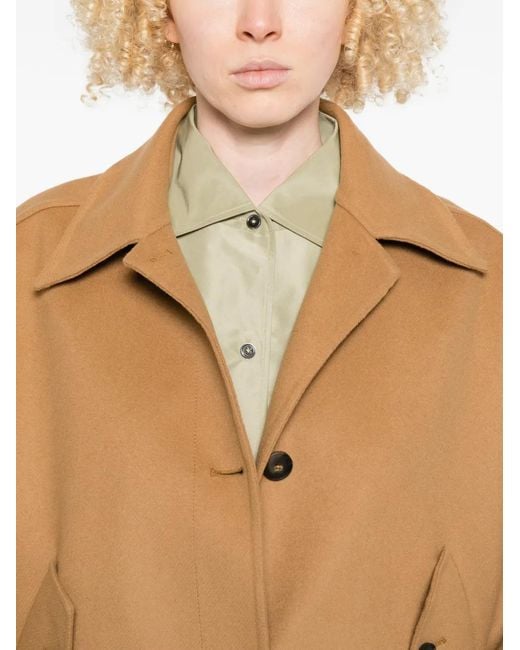 Closed Natural Flap-Pocket Buttoned Jacket