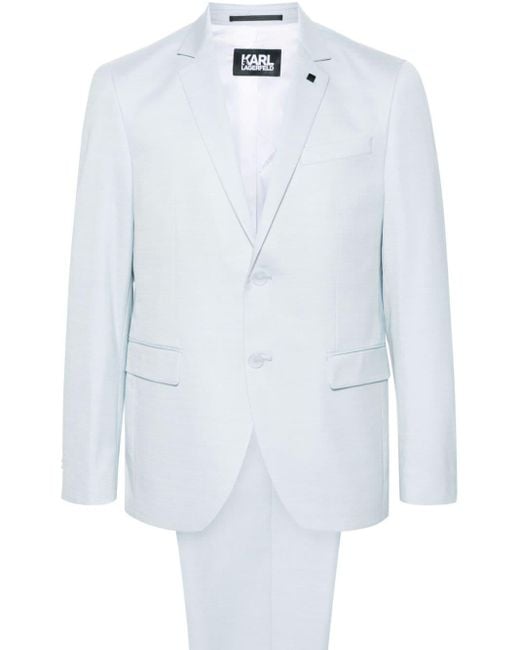 Karl Lagerfeld White Single-breasted Tailored Suit for men